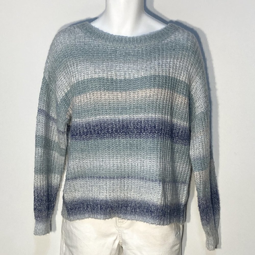 Retrology SZ S Blue Stripe Sweater Timeless Heritage Preppy Coastal Grandma